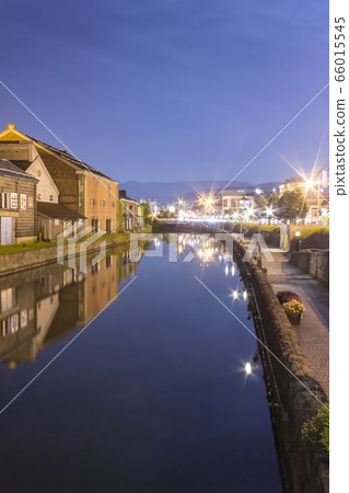 Otaru canal, night view, summer Otaru canal, night view, summer 66015545