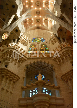 Inside the Sagrada Familia building 66015823