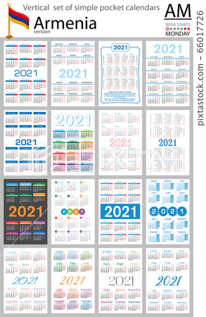 Armenian vertical pocket calendar for 2021 Armenian vertical pocket calendar for 2021 66017726
