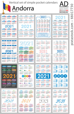 Catalan vertical pocket calendar for 2021 - Stock Illustration