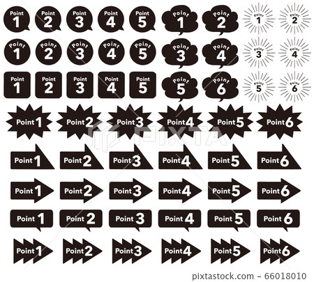 Point icon set black solid 66018010