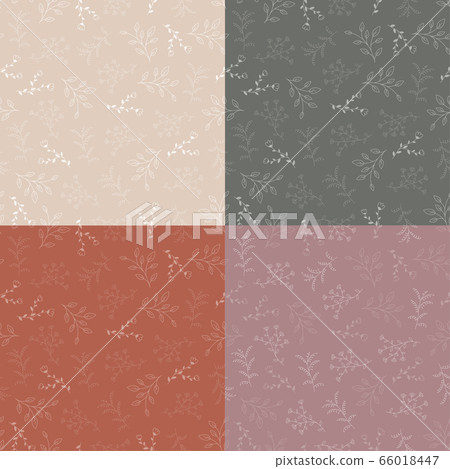 Seamless pattern with hand drawn flowers,... - Stock Illustration ...