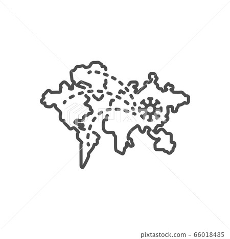 Pandemia related vector thin line icon - Stock Illustration [66018485 ...