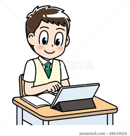 高中男孩使用平板電腦 高中男孩使用平板電腦 66019029