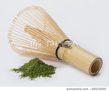 Japanese wire whisk with Heap of matcha green tea powder isolated on white background, Organic product from the nature for healthy with traditional style Japanese wire whisk with Heap of matcha green tea powder isolated on white background, Organic product from the nature for healthy with traditional style 66020095