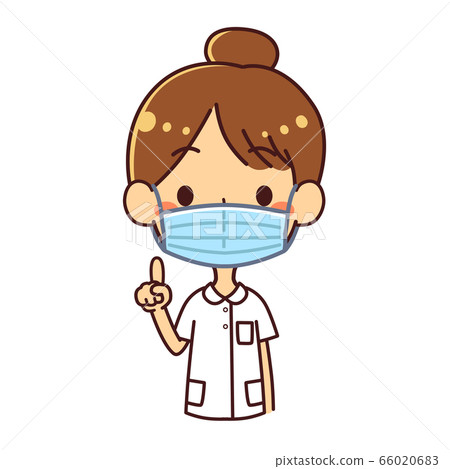 Nurse nurse female pointing left mask 66020683