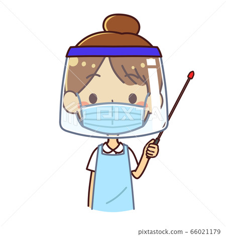Nurse nurse woman description pointer right mask face shield protective equipment 66021179