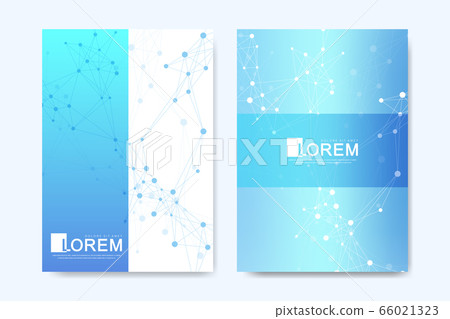 Modern vector template for brochure, Leaflet, flyer, advert, cover, catalog, magazine or annual report. Business, science, medical design. Scientific cybernetic dots. Lines plexus. Card surface Modern vector template for brochure, Leaflet, flyer, advert, cover, catalog, magazine or annual report. Business, science, medical design. Scientific cybernetic dots. Lines plexus. Card surface 66021323