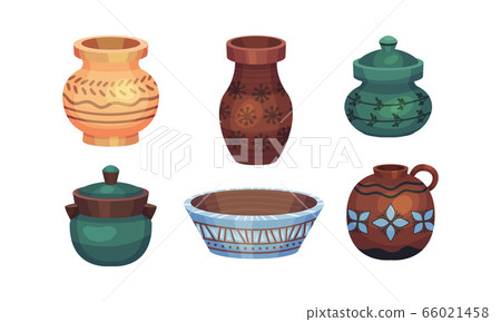 Ceramic Vessels and Containers for Interior and Kitchen Use Vector Set Ceramic Vessels and Containers for Interior and Kitchen Use Vector Set 66021458