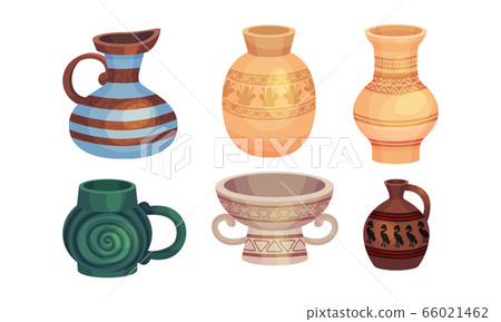Ceramic Vessels and Containers for Interior and Kitchen Use Vector Set Ceramic Vessels and Containers for Interior and Kitchen Use Vector Set 66021462