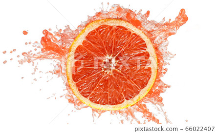 Grapefruit Slice with Splashing Juice Grapefruit Slice with Splashing Juice 66022407