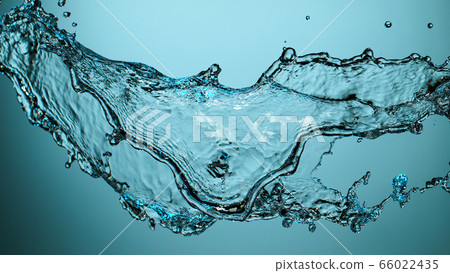 Water splash isolated on blue background 66022435