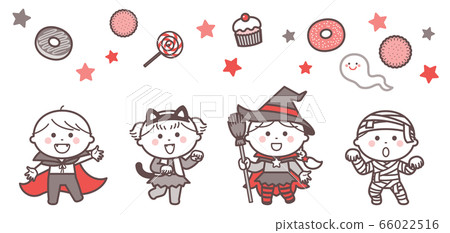 Children posing in Halloween ghost costumes / 2 colors 66022516