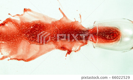Top Shot of Breaking Glass with Red Wine Top Shot of Breaking Glass with Red Wine 66022529