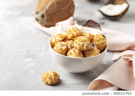 coconut cookies on the marble table 66023765