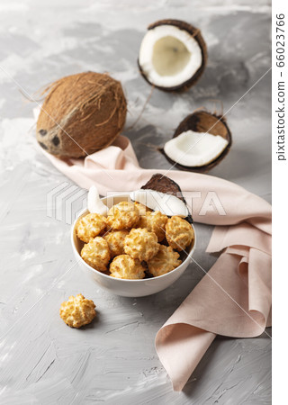 coconut cookies on the marble table 66023766