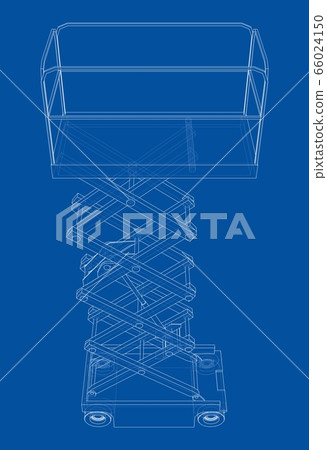Scissor lift concept outline. Vector Scissor lift concept outline. Vector 66024150