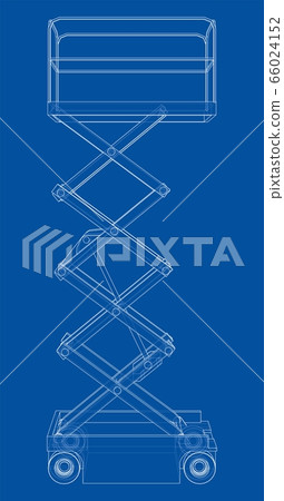 Scissor lift concept outline. Vector Scissor lift concept outline. Vector 66024152