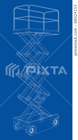 Scissor lift concept outline. Vector Scissor lift concept outline. Vector 66024153