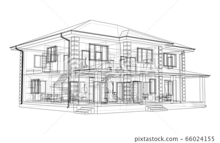 Abstract vector sketch of a house Abstract vector sketch of a house 66024155