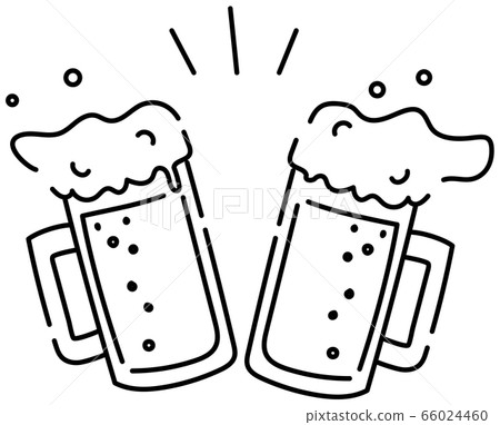 Hand drawn style illustration toasting with a beer mug Hand drawn style illustration toasting with a beer mug 66024460