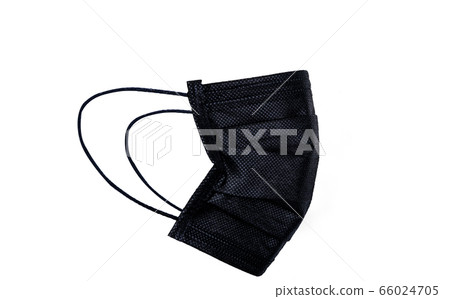 Black surgical or medical face mask isolated on Black surgical or medical face mask isolated on 66024705
