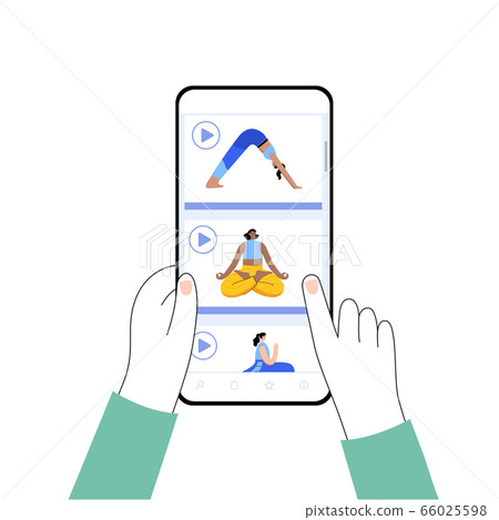 Yoga flat vector illustration. Healthy lifestyle Yoga flat vector illustration. Healthy lifestyle 66025598