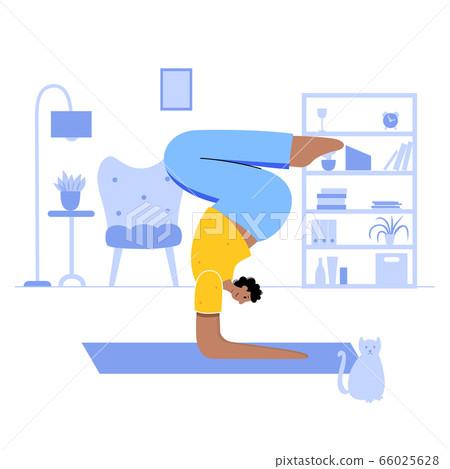 Yoga flat vector illustration. Healthy lifestyle 66025628