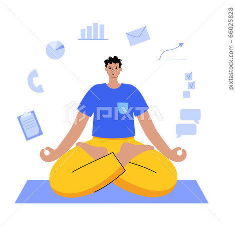 Yoga flat vector illustration. Healthy lifestyle 66025828