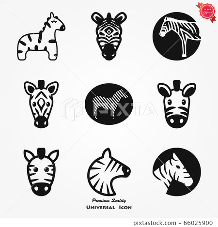 Zebra icon. Wild animals silhouettes - vector Zebra icon. Wild animals silhouettes - vector 66025900