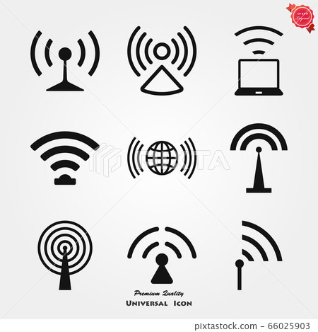 Wifi vector icon. Computer and network connections Wifi vector icon. Computer and network connections 66025903