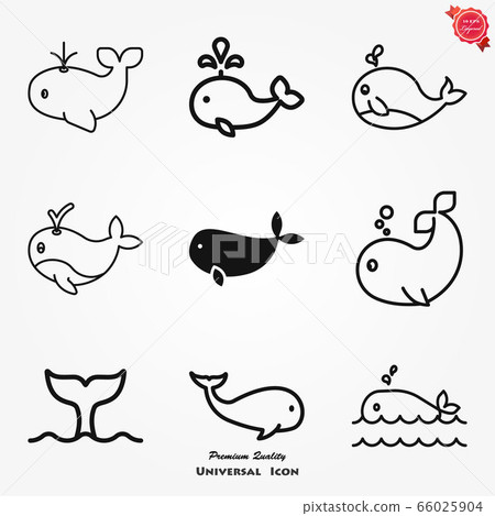 Whale vector icon. Underwater. Animal symbol Whale vector icon. Underwater. Animal symbol 66025904