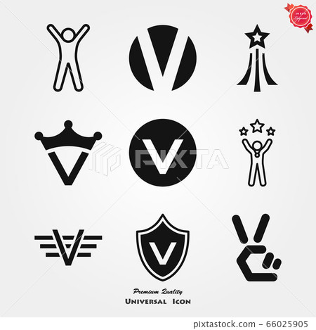 Victory vector icon. Winner symbol isolated on 66025905