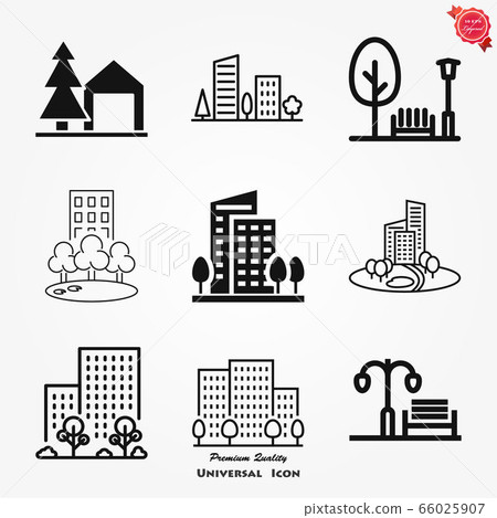 Urban vector icon, city symbol isolated on 66025907