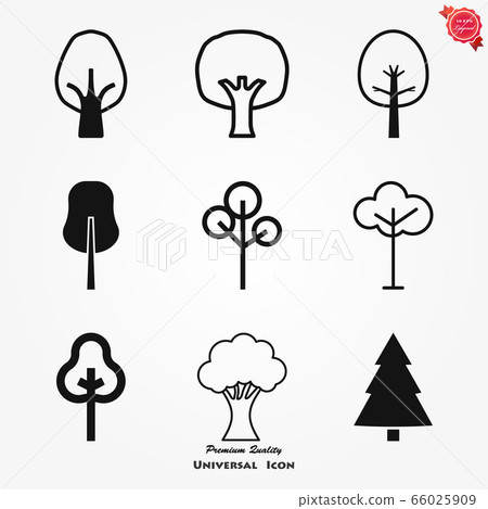 Tree vector icon, trees symbol isolated on-插圖素材 [66025909] - PIXTA圖庫