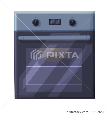 Gas or Electric Stove Oven Household Kitchen Appliance Flat Style Vector Illustration on White Background 66026560