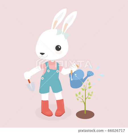 Happy rabbit cartoon character. 66026717
