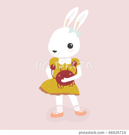 Happy rabbit cartoon character. 66026718
