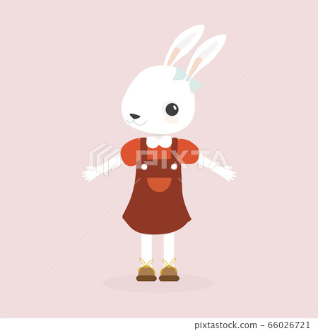 Happy rabbit cartoon character. 66026721