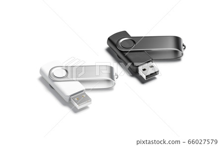 Blank black andwhite opened usb stick mockup set, side view Blank black andwhite opened usb stick mockup set, side view 66027579