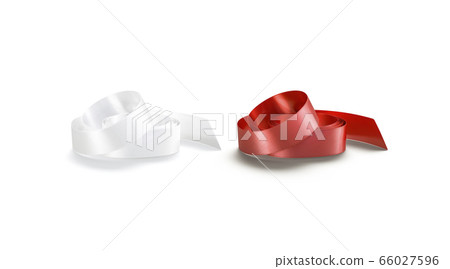 Download Blank White And Red Rolled Silk Ribbon Mockup Stock Illustration 66027596 Pixta PSD Mockup Templates