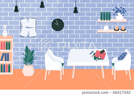 Modern flat room interior design - Stock Illustration [66027892] - PIXTA