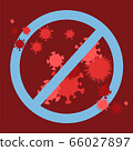Prohibitory sign of viruses. Vector illustration. 66027897