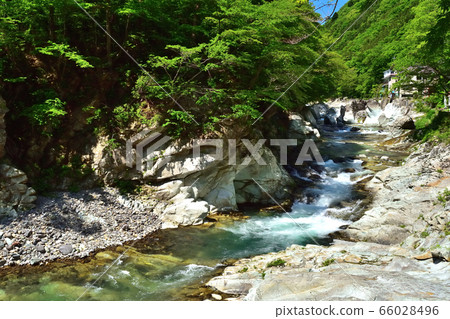 Shiobara hot spring and broom river that enter the season of fresh green Shiobara hot spring and broom river that enter the season of fresh green 66028496