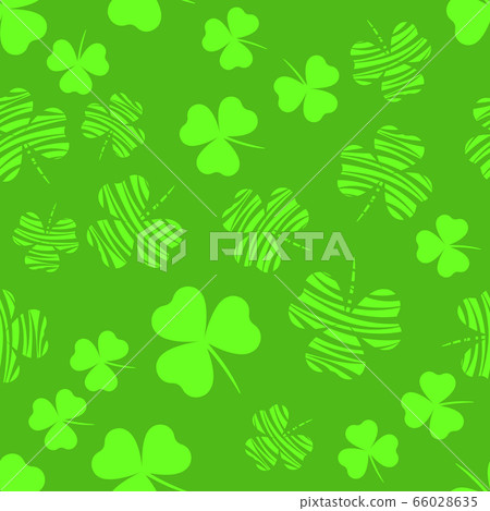 Seamless pattern with green clover leaves. Modern - Stock Illustration ...