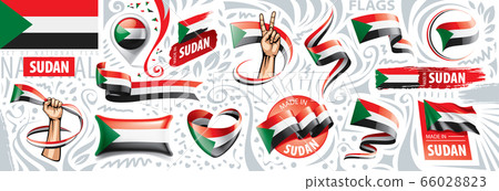 Vector set of the national flag of Sudan in various creative designs Vector set of the national flag of Sudan in various creative designs 66028823