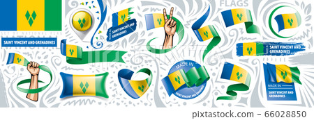 Vector set of the national flag of Saint Vincent and the Grenadines Vector set of the national flag of Saint Vincent and the Grenadines 66028850