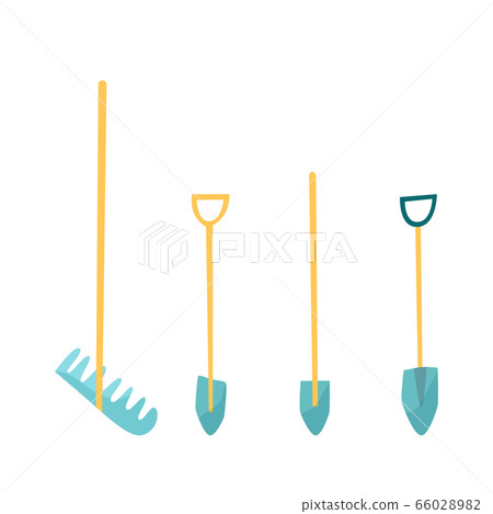 Shovels and rake hand tools illustraion set 66028982