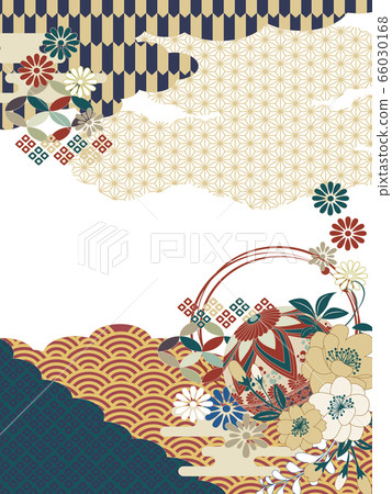 Japanese pattern background material retro pop... - Stock Illustration ...