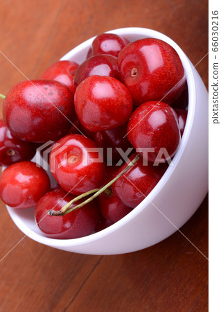 Close up of sweet fresh cherry berries 66030216